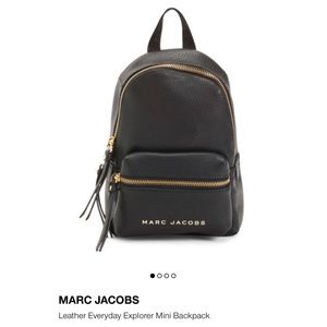 MARC JACOBS- Black Leather Everyday Explorer Mini Backpack NWT